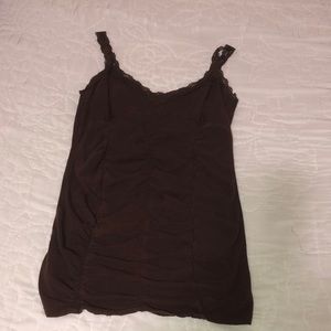 Y2K brown lacey scrunched tank